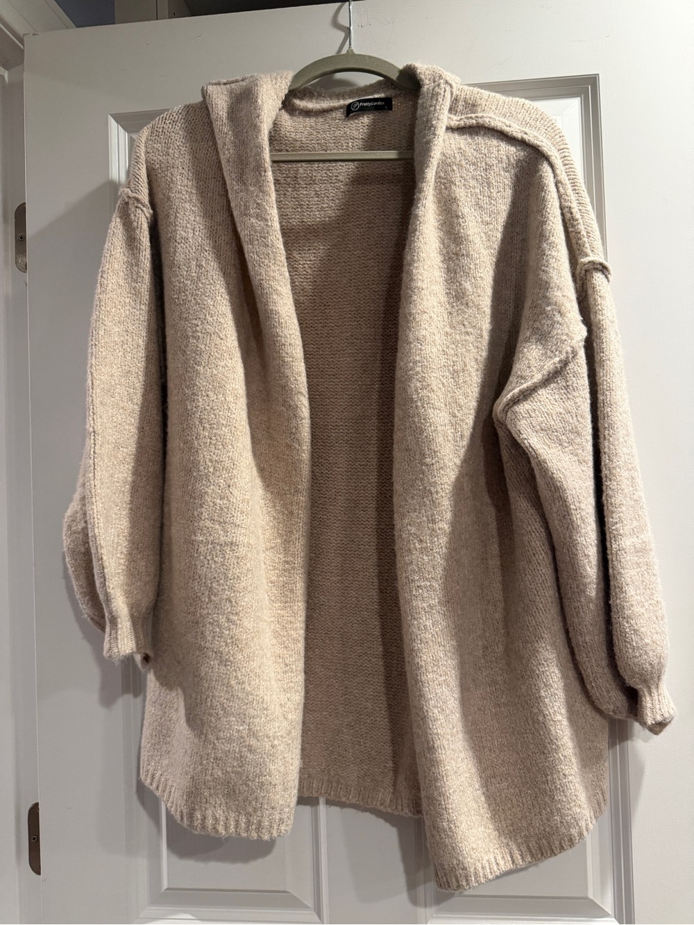 COZY Open-Front Hooded Cardigan - Cream by Pretty Garden